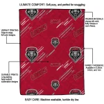 new mexico lobos sketch lines red quilt blanket best selling