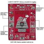 new mexico lobos snoopy love red quilt blanket best selling