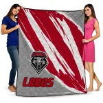 new mexico lobos stroke art red white quilt blanket best selling