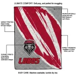 new mexico lobos stroke art red white quilt blanket best selling
