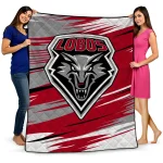 new mexico lobos wild lines red white quilt blanket best selling