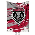 new mexico lobos wild lines red white quilt blanket best selling