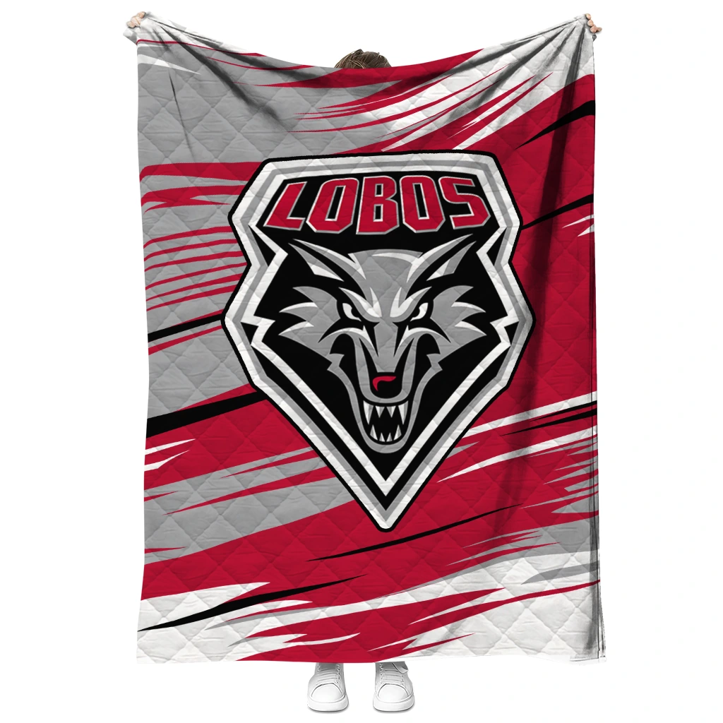 new mexico lobos wild lines red white quilt blanket fashion forward