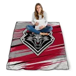 new mexico lobos wild lines red white quilt blanket best selling