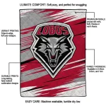 new mexico lobos wild lines red white quilt blanket best selling