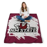 new mexico state aggies block border crimson quilt blanket best selling