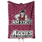 new mexico state aggies brick grid crimson quilt blanket best selling