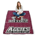 new mexico state aggies brick grid crimson quilt blanket best selling