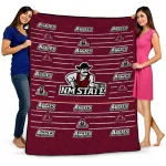 new mexico state aggies handdrawn stripes crimson quilt blanket best selling