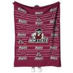 new mexico state aggies handdrawn stripes crimson quilt blanket best selling