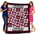 new mexico state aggies helmet heart crimson quilt blanket best selling