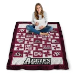 new mexico state aggies helmet heart crimson quilt blanket best selling