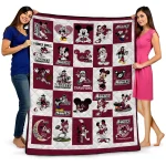 new mexico state aggies mickey mouse motif crimson white quilt blanket best selling