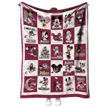 new mexico state aggies mickey mouse motif crimson white quilt blanket best selling
