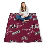 new mexico state aggies sketch lines crimson quilt blanket best selling