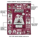 new mexico state aggies snoopy love crimson quilt blanket best selling