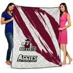 new mexico state aggies stroke art crimson white quilt blanket best selling