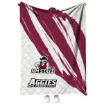 new mexico state aggies stroke art crimson white quilt blanket best selling