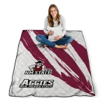 new mexico state aggies stroke art crimson white quilt blanket best selling