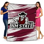 new mexico state aggies wild lines crimson white quilt blanket best selling