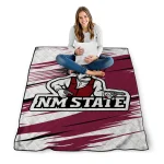 new mexico state aggies wild lines crimson white quilt blanket best selling