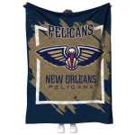 new orleans pelicans block border navy quilt blanket best selling