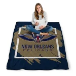 new orleans pelicans block border navy quilt blanket best selling