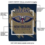 new orleans pelicans block border navy quilt blanket best selling