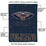 new orleans pelicans brick grid navy quilt blanket best selling