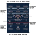 new orleans pelicans handdrawn stripes navy quilt blanket best selling