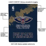 new orleans pelicans nba grunge navy quilt blanket best selling