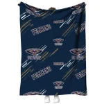 new orleans pelicans sketch lines navy quilt blanket best selling