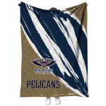 new orleans pelicans stroke art navy white quilt blanket best selling