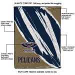 new orleans pelicans stroke art navy white quilt blanket best selling