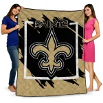 new orleans saints block border gold quilt blanket best selling