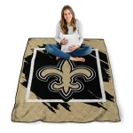 new orleans saints block border gold quilt blanket best selling