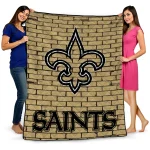 new orleans saints brick grid gold quilt blanket best selling