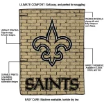new orleans saints brick grid gold quilt blanket best selling
