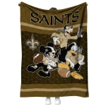 new orleans saints disney football gold quilt blanket best selling