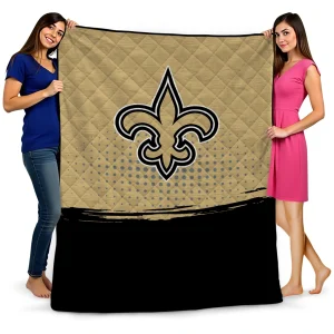 new orleans saints dot illusion gold quilt blanket best selling