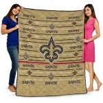 New Orleans Saints Handdrawn Stripes Gold Quilt Blanket 1 new orleans saints handdrawn stripes gold quilt blanket best selling
