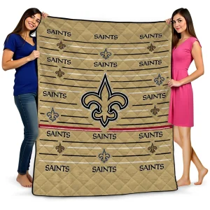 new orleans saints handdrawn stripes gold quilt blanket best selling