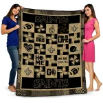 new orleans saints helmet heart gold quilt blanket best selling