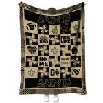new orleans saints helmet heart gold quilt blanket best selling