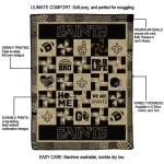 new orleans saints helmet heart gold quilt blanket best selling