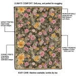 new orleans saints hibiscus foliage gold quilt blanket best selling