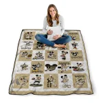 new orleans saints mickey pattern gold white quilt blanket best selling
