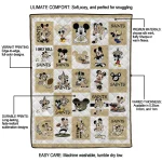 new orleans saints mickey pattern gold white quilt blanket best selling