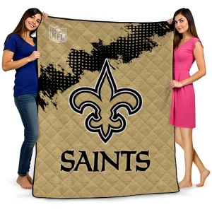 new orleans saints shield badge gold quilt blanket best selling