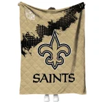 new orleans saints shield badge gold quilt blanket best selling